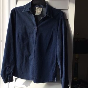 Women’s long sleeve denim shirt, L